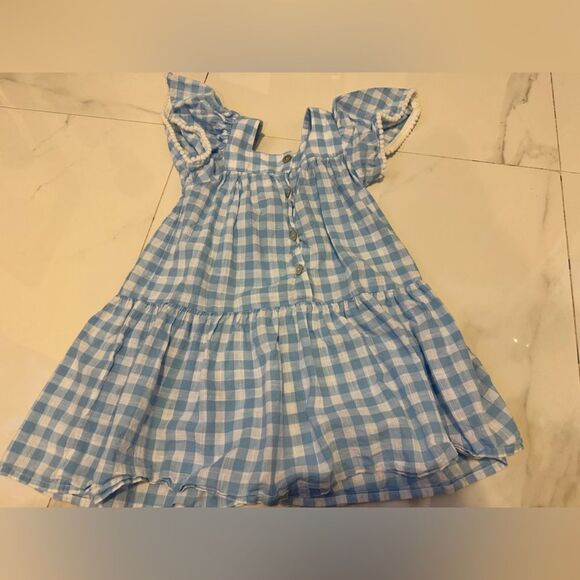 Snapper Rock Light Blue Checkered Kids Dress #22 - Picture 5 of 7